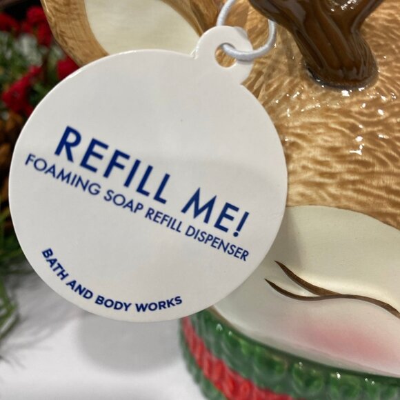 Bath & Body Works Christmas Holiday Winter “Reindeer” Ceramic Soap Dispenser New - Picture 6 of 8